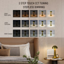 Rechargeable Steel Mushroom Bedside Table Lamp