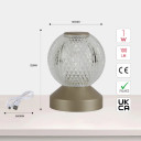 Illumina Sphere Touch Rechargeable Spherical LED Bedside Table Lamp
