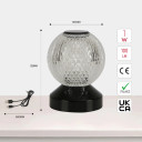 Illumina Sphere Touch Rechargeable Spherical LED Bedside Table Lamp