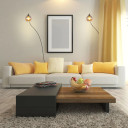 L-Shape Antique Brass Dome Glass Plug-In Wall Light