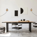 L-Shape Antique Brass Dome Glass Plug-In Wall Light