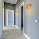 Amber Globe Glass Gold Metal Vintage Retro Wall Light with Pull Down Switch