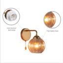 Elegant Reeded Glass Wall Light with Pull Down Switch