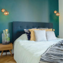 Elegant Reeded Glass Wall Light with Pull Down Switch