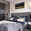 Smoky Barrel Glass Chrome Metal Body Sputnik Modern Wall Light with Pull Down Switch