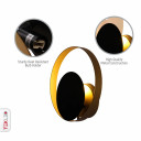 Black and Gold Circular Metal Flat Wall Light