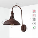 Rusty Brown Metal Step Downward Industrial Retro Wall Light