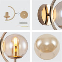 Glass Globe Gold Crescent Metal Modern Wall Light