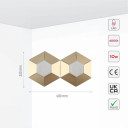 Honeycomb Gold Opal Contemporary Modern 4000K Natural Cool White Wall Light