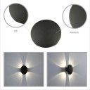 Black Compass 4 Way Outdoor Modern LED Wall Light