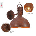 Old Brown Metal Dome Wall Light E27 Fitting