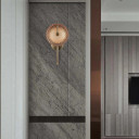 Amber Glass and Antique Brass Wall Light with 3 CCT Integrated LED