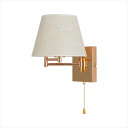 Gold Metal Swing Arm Frustum Wall Light with Pull Down Switch