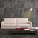 Sleek White Nordic Floor Lamp with Oak Wood Detail