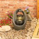 IP44 Sculpted Swirl LED Solar Water Feature