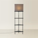 3 Shelf Corner Floor Lamp with Grey Shade