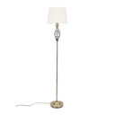 Antique Brass Twist Floor Lamp with Tapered Shade