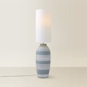 Ceramic Midi Floor Lamp with Cream Shade