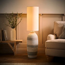 Ceramic Midi Floor Lamp with Cream Shade