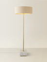 Marble Base Floor Lamp with Wide Shade