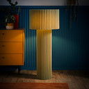 Moss Green Ribbed Fabric Midi Floor Lamp