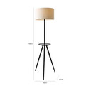 Black Wooden Tripod Floor Lamp with Table