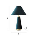 Teal Velvet Conical Table Lamp