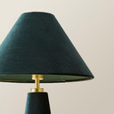 Teal Velvet Conical Table Lamp