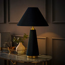 Teal Velvet Conical Table Lamp