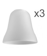 Set Of 3 Olympus Frosted Glass Bell NE Pendant Shades (Shade Only)