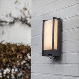 Lutec Qubo Outdoor LED Wall Light With PIR Motion Sensor