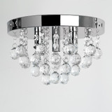 Mitre Chrome Droplet Flush Ceiling Fitting Clear Droplets