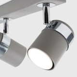 Rosie Cement/Chrome 3 Way Straight Bar Spotlight