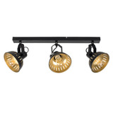 RetroLED Smedley Black/Gold 3 Way Steampunk Ceiling Light