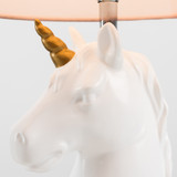 Unicorn Ceramic Table Lamp with Dusky Pink Shade