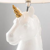 Unicorn Ceramic Table Lamp with White Tapered Shade