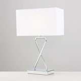 Kuros Table Lamp in Chrome with Rectangular Shade