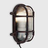 Bow IP64 Oval Bulkhead Wall Light in Rust Effect