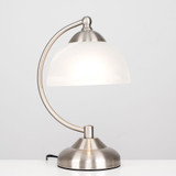 Stamford Table Lamp with Glass Shade in Brushed Chrome