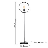 Molokai Black Marble Base Floor Lamp (SKU: MS-CLEAR-23469)