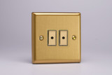 Varilight Brushed Brass 1-Way V-Pro Multi-Point Remote/Tactile Touch Control Master LED Dimmer 100W (1-4 Gang)