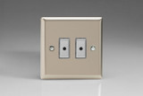 Varilight Satin Chrome 1-Way V-Pro Multi-Point Remote/Tactile Touch Control Master LED Dimmer 100W (1-4 Gang)