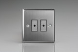 Varilight Brushed Steel 1-Way V-Pro Multi-Point Remote/Tactile Touch Control Master LED Dimmer 100W (1-4 Gang)