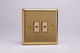 Varilight Victorian Brass 1-Way V-Pro Multi-Point Remote/Tactile Touch Control Master LED Dimmer 100W (1-4 Gang)