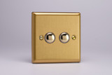 Varilight Brushed Brass 6A 1-Way Push to Make Brass Momentary Switch (1-4 Gang)