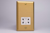 Varilight Brushed Brass Dual Voltage Shaver Socket 230V/115V