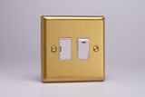 Varilight Brushed Brass 13A Switched Fused Spur White Insert