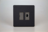 Varilight Matt Black Screwless 13A Unswitched Fused Spur