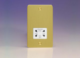 Varilight Brushed Brass Ultraflat Dual Voltage Shaver Socket 230V/115V