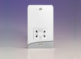 Varilight Polished Chrome Ultraflat Dual Voltage Shaver Socket 230V/115V